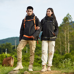 Fanzuniao hard shell jacket men's three-in-one two-piece silver fox Velvet Jacket Women's waterproof mountaineering fishing suit