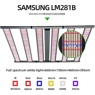 New Widened Headlight Board Plant Grow Light 1500W Two Way Dimming UV IR 660nm Full Spectrum Plant Light