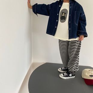 GL-Kids в Корейском стиле, Весенняя новая детская свободная утолщенная футболка с героями мультфильмов, мужская и женская футболка, удобная в носке, нижняя рубашка с длинными рукавами