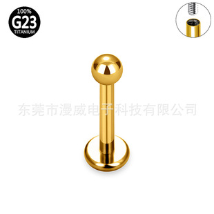 ASTMF-136 titanium alloy basic light ball tongue nail G23 titanium implant grade puncture jewelry ear bone nail nose nail