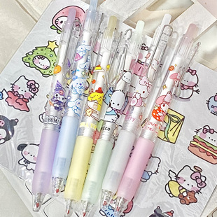 Creative Cartoon Sanrio Metal Hook Press Pen Cute High Color Value Press Gel Pen Student Stationery Wholesale