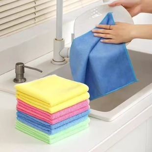 Kitchen dishwashing cloth decontamination dry and wet dual-purpose dishwashing scouring cloth thickened absorbent lint-free microfiber cloth