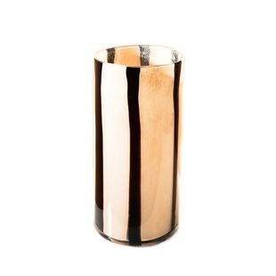 Simple Zebra Stripe Pure Handmade Primary Color Glass Vase Model Room Living Room Home Decoration Crafts