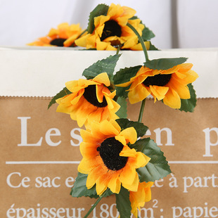 Amazon cross-border simulation flower sunflower rattan soft decoration scene decoration false flower rattan sunflower Rattan