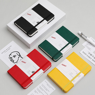 Cross-border notebook custom a5 dot matrix printable logo imitation leather high color value thickened strap flat notebook