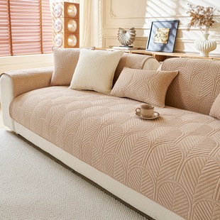 Sofa Cushion Autumn and Winter 2024 New Four Seasons Universal Leather Non-slip High-grade Thickened Cushion Blanket Plush Cover Cover Towel