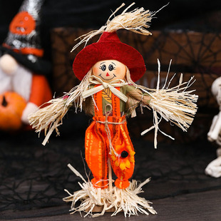 ✅ Halloween Easter Scarecrow Decoration Puppet Dummy Props Haunted House Model Decoration Desktop Standing Arrangement