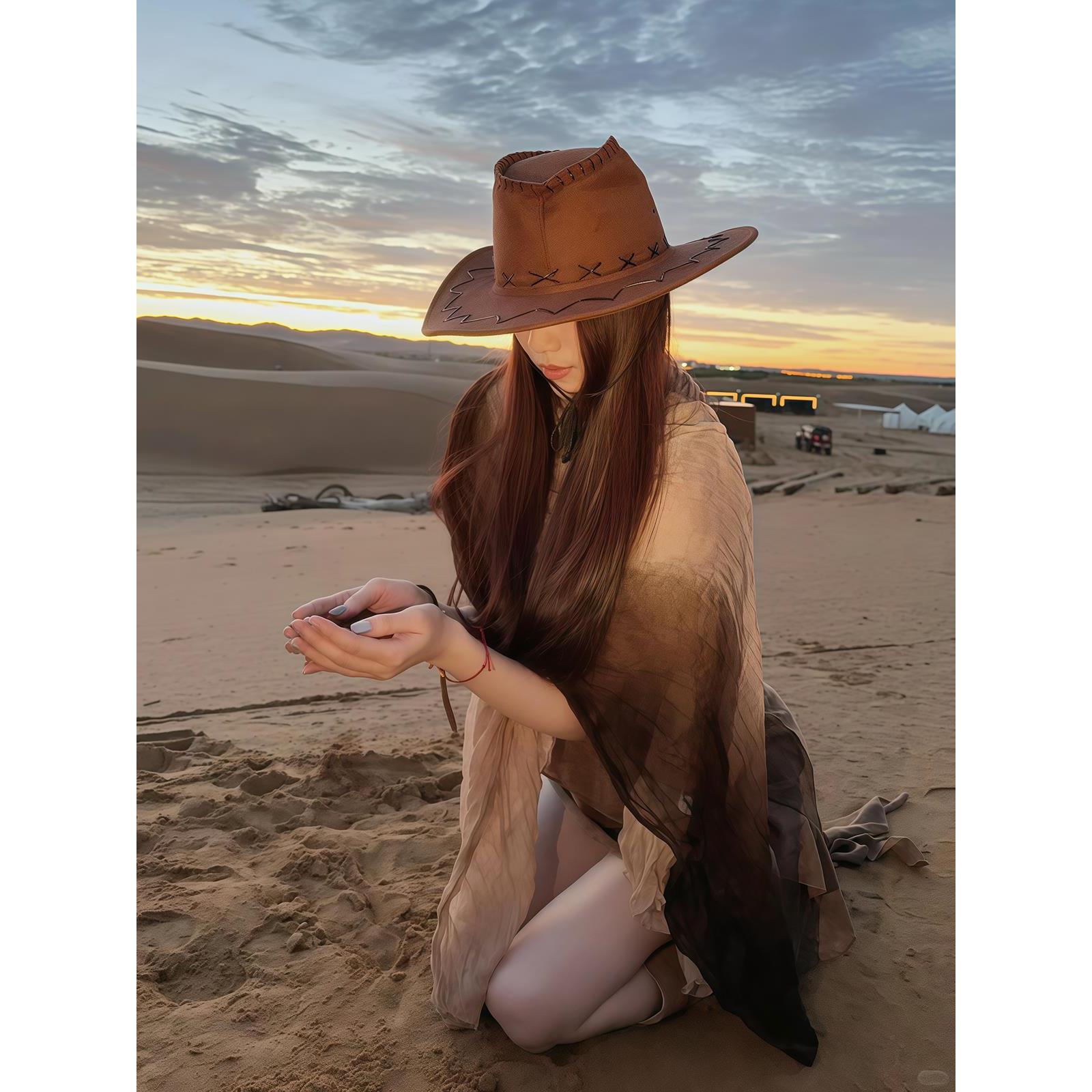 Travel Photos in the Northwest of Sichuan, Cotton and Linen Silk Scarves, Thin Shawls, Desert High-End Wear Gauze Scarves, Sun Protection Scarves