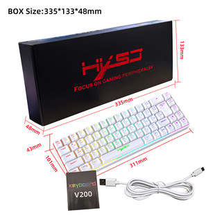 Russian 68-key wired membrane keyboard RGB backlight suitable for gaming office ergonomic design cross-border in stock