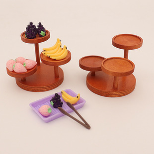 New Foreign Trade Cross-border Explosions Doll House dollhouse Food and Play Fruit Cake Rack Mini Model Ornaments