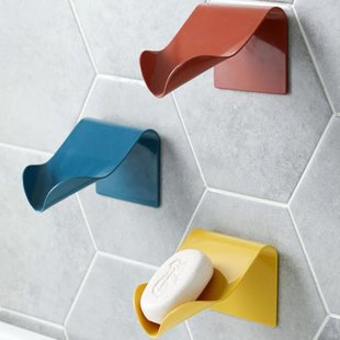 Wall-mounted draining soap box fresh draining draining soap box home simple soap hanging box seamless draining rack