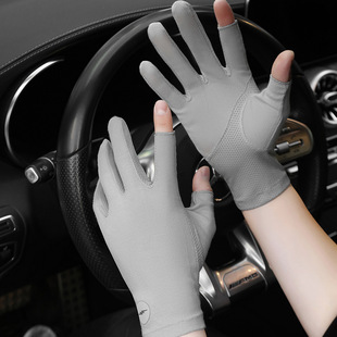 Summer protective cotton thin 1102 sports touch screen wholesale half-finger anti-ultraviolet gloves driving sun protection
