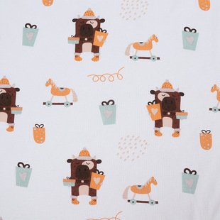 in stock 130g cotton jersey printed short sleeve jumpsuit pillow case class a cartoon printed single-sided jersey