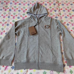 Cross-border Europe and the United States with the same B coat British hooded men's and women's sweater spring summer and autumn jacket cardigan plaid embroidery