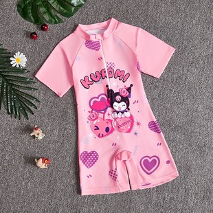 2025 Summer New Children's Swimwear Girls' Small and Medium-sized Children's Swimwear Swimwear Cartoon Boys' Short-sleeved suit