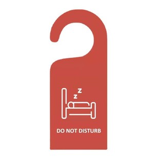 Red and White Hotel Sign, Please Do Not Disturb Immediately, Scan Double-sided PVC Sign, Double-sided English Sign
