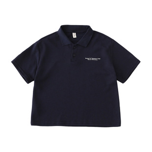 2025 New Polo Shirt Parent-child Outfit Summer Family of Three or Four Short-sleeved Mother-child Mother-daughter Family Outfit College Style