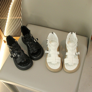 2023 middle and large children's sandals summer new Korean style Western princess shoes girls' breathable beach shoes one-piece delivery