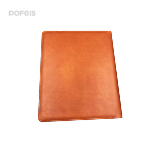 Perfei second-layer cowhide folder manufacturer customized for Hongqi car silk screen imprinted folder leather case
