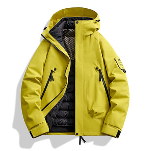 Woodpecker Rush Clothes Three-in-One Men's Fleece Detachable Down Couple Outdoor New Single Clothes Women's Mountaineering Jacket