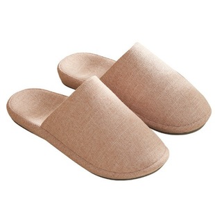Autumn new cotton linen home slippers arch design indoor thickened non-slip closed toe wedge home shoes non-slip