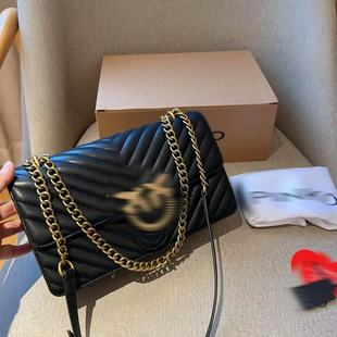 Pink * 2024SS swallow bag women's shoulder bag chain women's bag herringman twill bird bag small square bag