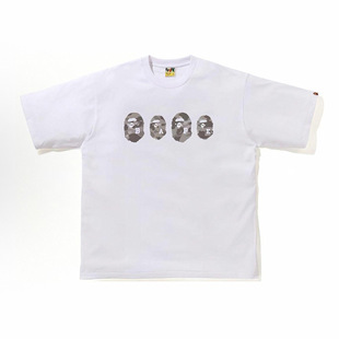 Tide brand cross-border bape head cotton cartoon short sleeve male and female student couples a generation of hair T-shirt jacket