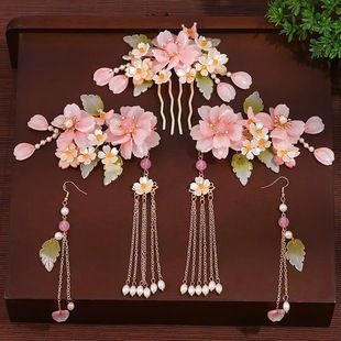 Heavy Craft Handmade Antique Headwear Hanfu Hair Accessories suit Set of Tassels