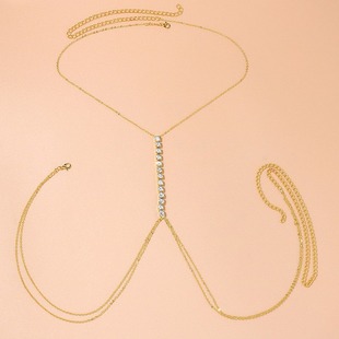European and American cross-border jewelry fashion hot girl hanging neck with diamond waist chain women's personality all-match body chain waist jewelry