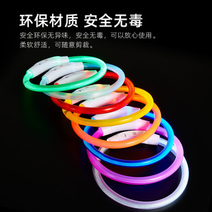 LED light pet collar dog luminous collar USB charging night out luminous dog accessories pet supplies
