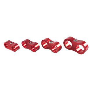 Car Modification Braided Oil Pipe Clamp Bracket AN4 to AN12 Double Hole Oil Pipe Line Fixing Clamp