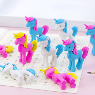 Children's cartoon eraser wholesale creative unicorn eraser kindergarten school supplies stationery assembled small eraser