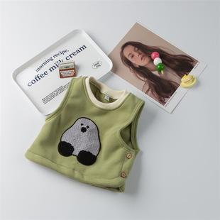 Ins Baby Super Cute Cute Little Animal Korean Style fleece-lined Vest for Boys and Girls Baby Autumn and Winter Stylike Waistcoat