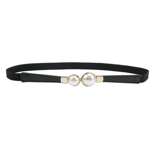 Factory Direct pearl buckle belt elastic waist matching dress skirt performance decorative belt all-matching accessories wholesale