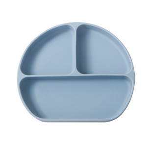 In stock food grade children's silicone plate baby food supplement bowl baby special suction plate high temperature resistant plate