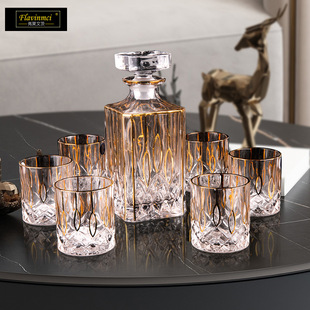 European Style Light Luxury Gold Crystal Glass Wine Glass Wine Bottle Wine Bottle Gift Wine Glass Whisky Wine Glass Wine suit