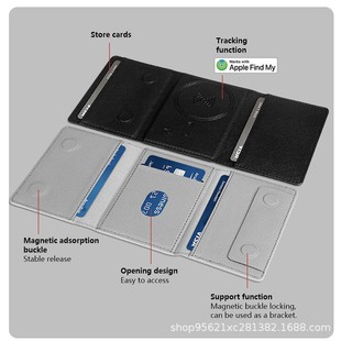 Magnetic card holder multi-functional find my anti-lost search MagSafe for Apple mobile phone card holder three-fold bracket