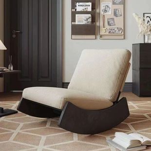 Vintage Chair Rocking Chair Adult Living Room Lazy Sofa Chair Balcony Leisure Rocking Chair Solid Wood Single Recliner Home