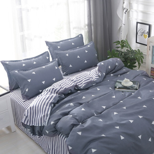 ins Small Fresh Skin-friendly Brushed Single-piece Quilt Cover Single Product Simple Washed Cotton Student Dormitory Single Quilt Cover Wholesale