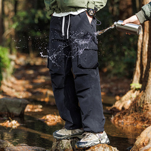 American Style Overalls Men's Loose Straight Mountaineering Pants Women's Autumn Fashion Brand Outdoor Waterproof Men's Casual Pants