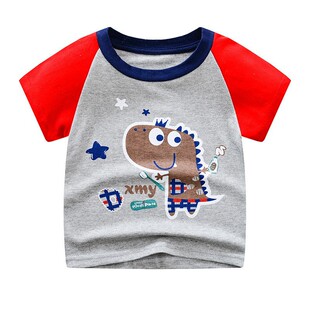 New Boys' Clothes Summer Children's Base Shirt Men's Baby Children's Western Style Top Short-sleeved T-shirt with Trendy Hair