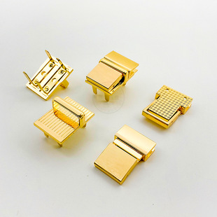 Wholesale zinc alloy die casting duck tongue lock luggage hardware accessories lock buckle light gold handbag bag metal mortise lock