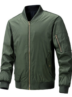 Men's autumn and winter new double-sided flying suit men's youth casual pilot cotton padded jacket two-Open clean version
