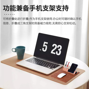 Многофункциональный коврик для мыши Amazon, держатель для мобильного телефона, офисный маленький размер, однотонный складной, рекламный коврик для мыши из искусственной кожи