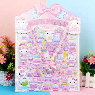 Children's Cartoon Stickers Sanrio 3D with Necklace Dress-up Stickers Kapi Balala Cloth DIY Handmade Stickers