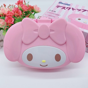 New Style Kulomi Cartoon Desk Mirror Makeup Mirror Storage Box Sanrio Desktop Dressing Mirror Cross-border Batch