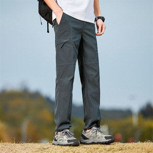 Mountain Style Thin Rush Pants Men's and Women's Sports Casual Quick-drying Pants Multi-bag Overalls Straight plus size Mountaineering Pants for Men