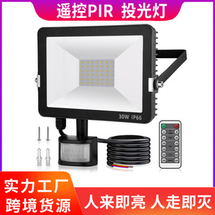 Factory direct super bright smart PIR remote control flood light IP66 outdoor waterproof garden light flood light