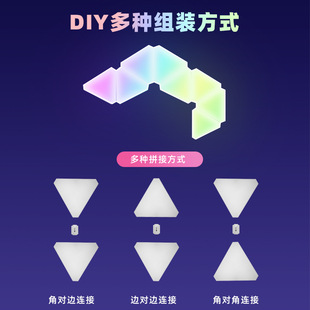 Electric competition atmosphere lamp WiFi intelligent odd light board pickup rhythm music quantum lamp triangle lamp wall lamp night light