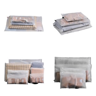Factory in stock pe transparent garment zipper bag cpe frosted self-sealing bag socks packaging bag custom printed logo